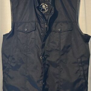 Outlaw cycle products Black Vest Men concealed carry motorcycle biker